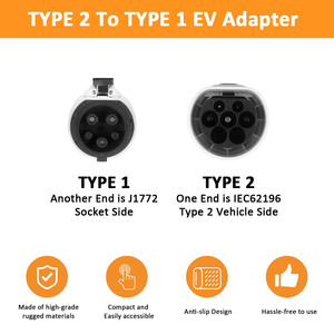 Nuevo Conector de Carga para Vehículos Eléctricos AC 32A, Totalmente Compatible, Tipo 2 a Tipo 1 J1772, IP55, Superventas - Product Image 5