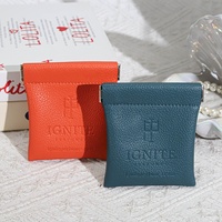 Nouvelle conception, porte-monnaie en cuir avec logo personnalisé, pochette à rouge à lèvres, petite pochette imperméable en cuir PU, sac à cosmétiques et bijoux