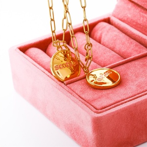 Collar Personalizado con Signo Zodiacal, Colgante de Estrella Rosa, Collares Redondos con Letras del Zodiaco - Product Image 3