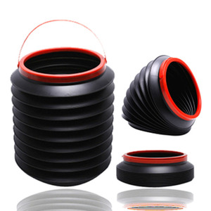 Telescopic Folding Trash Can 4L With Handle Portable Car Storage <b>Bucket</b> Round <b>Plastic</b> For Trunk Fishing Use - Product Image 1