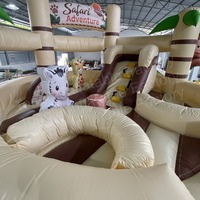 Château gonflable de safari populaire pour tout-petits, structure de jeu souple avec matériau PVC et taille personnalisée pour usage commercial