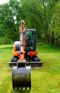 Excavatrice sur chenilles hydraulique Kubota KX057-4 d'occasion 2019 avec peu d'heures de fonctionnement, prête à être expédiée dans le monde entier pour la construction - Product Image 3