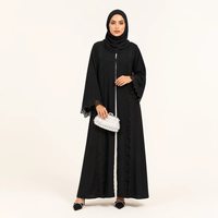 Abaya en dentelle noire sur mesure pour femmes, OEM ODM, vente en gros, vêtements modestes, vêtements islamiques
