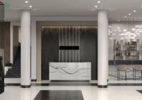 Table de bar en marbre de luxe moderne, porte-bouteilles en métal sur mesure, tabourets de bar pour hôtel, restaurant, bar, salon commercial