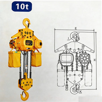 Nouvelle palan électrique à chaîne de 10 tonnes, usage industriel lourd, chaîne G80, crochet de sécurité CE, pour usine et exploitation minière, télécommande triphasée
