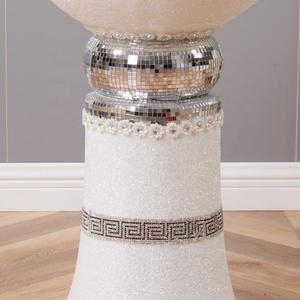ROYAUME-UNI Design De Luxe Blanc Argent <span class=keywords><strong>Vase</strong></span> Personnalisé Pas Cher Grand Plancher <span class=keywords><strong>Vase</strong></span> à Fleurs pour Mariage - Product Image 5