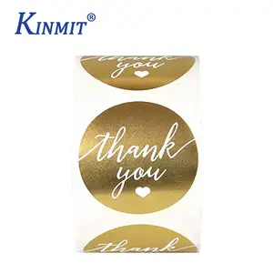 Small Business Thank You Stickers, Printing Logo Round Adhesive Label Rose Gold Aesthetic Sticker Custom Stickers