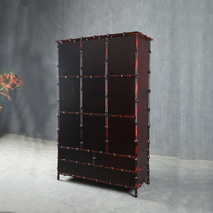 Zhuqige Bamboo <b>Wardrobe</b> Flat Panel Hinged Doors Storage Bedroom Furniture Freestanding Large Tea Cabinet Chinese Style Zen - Product Image 4