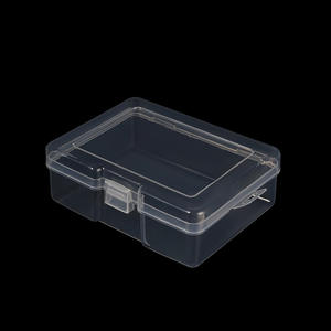 Boîte de rangement rectangulaire transparente en plastique PP avec verrou intégré, organisateur de bureau pour bijoux, 13.3x10.1x4.5cm - Product Image 2