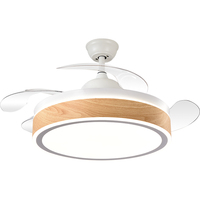 Breeze.Lux Lámpara de techo LED de madera blanca moderna, ventilador para decoración interior del hogar con diseño tradicional para baños, interruptor de Control remoto