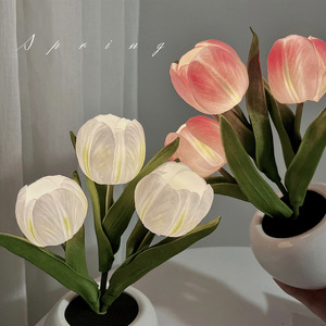 Lampe de chevet LED Tulipe pour Dropshipping Shopify, Cadeau Fête des Mères, Décoration Romantique Chambre 520, Lumière Blanche Chaude - Product Image 2