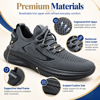 Chaussures de course en maille grise anthracite respirantes à lacets avec semelle amortissante pour hommes et femmes, chaussures décontractées