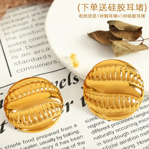 Gold Round Earrings Findings <b>Titanium</b> Steel For Earring Making Women Jewelry Components Geometric Shape EH551 EH552 EH553 - Product Image 3