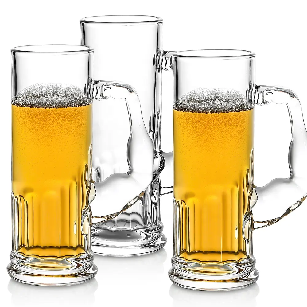 Divertido vaso de cerveza sin plomo Stein 19,5 oz gran capacidad transparente músculo mango taza de cerveza