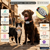 Traceur GPS 4G étanche G61 personnalisé avec logo pour chiens et chats, application gratuite, suivi en temps réel, sans abonnement, surveillance d'activité
