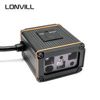 LONVILL Scanner QR fixe longue portée 9m avec éclairage adaptatif rouge et blanc pour lecture de codes DataMatrix, idéal pour la logistique d'entrepôt