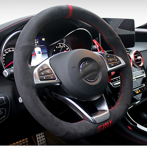 Accessoires d'intérieur automobile Housse de volant pour Mercedes Benz AMG GT C190 R190 <span class=keywords><strong>A45</strong></span> W176 Enveloppe de volant en alcantara - Product Image 3