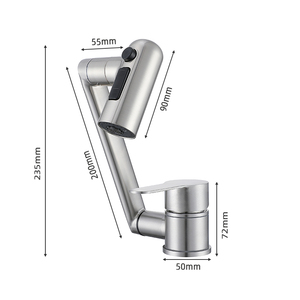 1080 Độ Phổ Xoay Rửa Lưu Vực Vòi Nước 304 Thép Không Gỉ Ngoài Trời <span class=keywords><strong>Tap</strong></span> Nóng Lạnh Lỗ Duy Nhất Phòng Tắm Bồn Rửa Vòi - Product Image 4