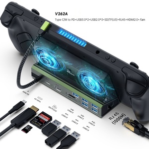 <span class=keywords><strong>Base</strong></span> de carga USB 100 de 3,0 W PD, estación de acoplamiento 4K 60Hz, soporte de <span class=keywords><strong>Base</strong></span> de TV con ventilador, estación de acoplamiento 10 en 1 para Steam Deck y Rog Ally - Product Image 1