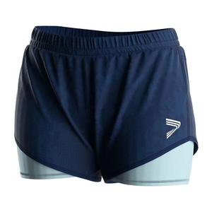 Shorts de sport 2-en-1 pour femme, doublés, séchage rapide, pour musculation, entraînement et yoga - Product Image 1