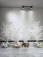 S-0053 GY Centre de table en organza blanc sur mesure, fait main, grand et haut, fleurs artificielles géantes pour la décoration d'événements de mariage