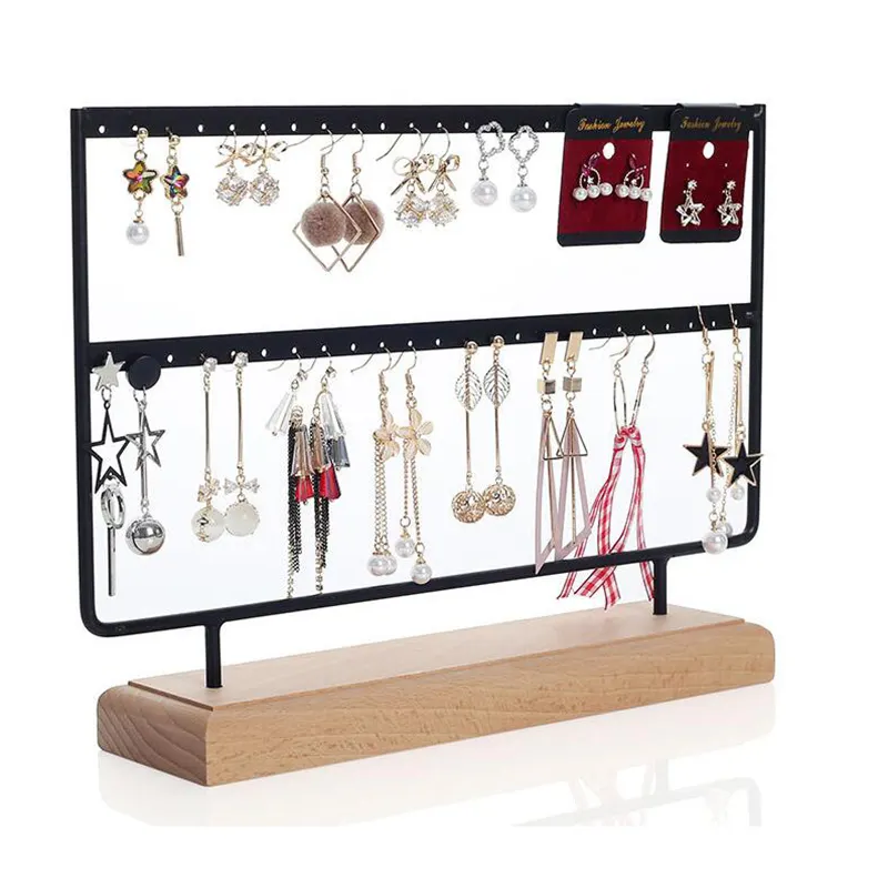 24/48 Holes Metal Ear Studs Pendant Jewelry Holder Display Stand Organizer Earrings Presenting Rack