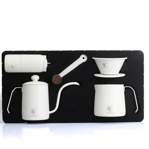 European Style Portable Professional Hand Brewed Coffee Set Outdoor Hand Ground Coffee Gift Set v60 coffee s 304et