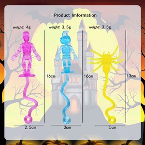 Giocattoli Antistress - Ragno Elastico, Uomo Zucca e Teschio - Scherzi di Halloween da Appendere a Parete - Product Image 5