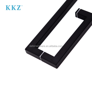 KKZ D Tipo 8 "X 24" Barra de toalla Combo Acero inoxidable 304 Manija de puerta negra mate para vidrio de ducha de 1/4 "a 1/2" - Product Image 5