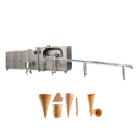 Ligne de production entièrement automatique de cornets de crème glacée 3000 pièces/h, machine à fabriquer des cornets en gaufrettes en acier inoxydable pour usine alimentaire