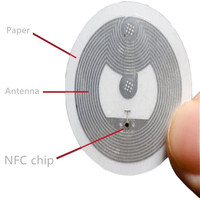 Taille personnalisée uhf rfid réinscriptible incrustation étiquette sheet13.56mhz 4k 213 215 216 puce nfc rfid sec humide incrustation étiquette