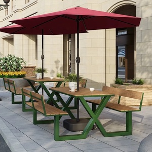 OEM ODM Commercial Scenic Areas Leisure Hotels Outdoor Furniture Seating Cafe Restaurant Dining <strong>Table</strong> Chairs Set With Umbrella - Product Image 2