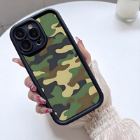 Excellente coque de téléphone portable en TPU antichoc avec motif camouflage et protection d'objectif pour iPhone 11 12 13 14 15 16 17 18 Pro Max