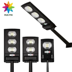 HUAPAI New Wholesale Wall Mounted Waterproof IP65 Light Control Outdoor Roadside 100W 200W 300W Solar Lamp Street LED