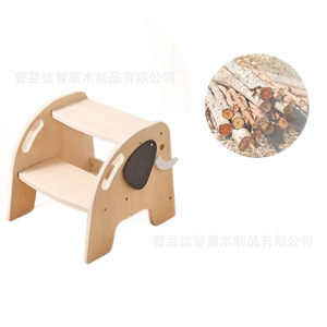 Taburete de baño de madera con forma de elefante para niños, asiento de baño multifuncional antideslizante, para uso doméstico de 1 a 2 años - Product Image 5