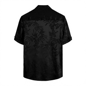 เสื้อเชิ้ตฮาวายผ้าซาตินสีดำสำหรับผู้ชาย แขนสั้น ปกคอพับได้ สไตล์ฤดูร้อน แห้งเร็ว เป็นมิตรกับสิ่งแวดล้อม เหมาะสำหรับวันหยุดฤดูใบไม้ผลิ - Product Image 5