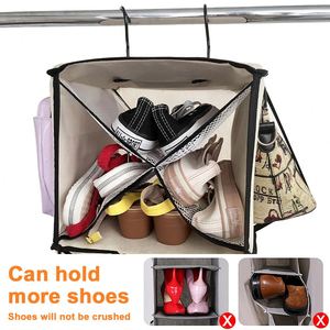 Nouveau <span class=keywords><strong>design</strong></span> suspendu placard organisateur stockage 5 étagères séparables placard étagères de rangement avec maille poche vêtements - Product Image 6