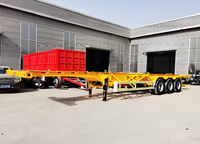 Semi-remorque porte-conteneurs 2-4 essieux de 40 pieds avec châssis, capacité de charge maximale de 60 tonnes, pour transport maritime, à vendre