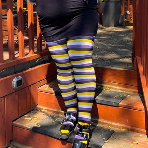 Collants de fierté à impression numérique 360 personnalisés Lgbt Rainbow Stripe Collants - Product Image 6