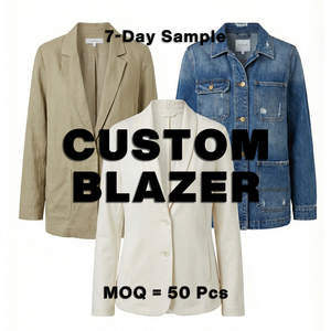 Blazers de Mujer Personalizados de Lujo, Fábrica OEM ODM Profesional, Chaquetas de Traje a Medida de Alta Calidad, Blazer Formal de Marca Privada <span class=keywords><strong>para</strong></span> Damas - Product Image 1