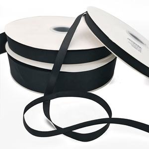 Grosir 100% poliester dua wajah pita Grosgrain 3mm-100mm hitam gaya elegan - Product Image 1