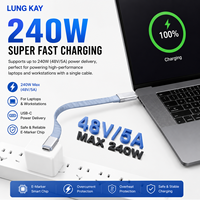 Cable de Datos USB4 Gen3 Corto de 240 W, Video de 8K a 60 Hz, 40 Gbps, Cable USB C Flexible con Blindaje Trenzado para Transferencia de Datos en Computadoras