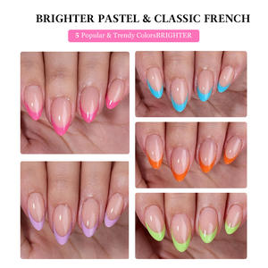 Uñas Postizas 160 Piezas, Puntas de Uñas para Manicura, Productos Semiterminados, Puntas de Uñas Francesas Brillantes de Cobertura Total, GZ RTS, Pedido Mixto al por Mayor - Product Image 3