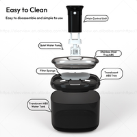 Fontaine à eau pour chat Elecpet noire 2L, OEM, marque privée, sans fil, 2600mAh, plateau en acier inoxydable, Fontanna Dla Kota Plastikowa