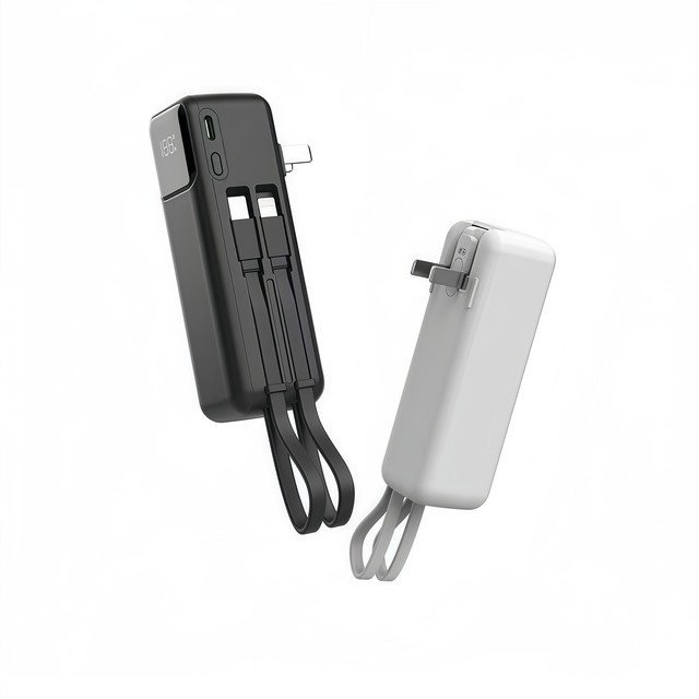 Trending Online Products Capsule 22.5W Fast Charging Power Banks 5000mah with Dual Cables & Built in Wall Plug