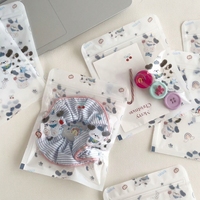 Pochette en plastique refermable avec fermeture éclair, imprimé chien de dessin animé mignon, fenêtre transparente, pour papeterie, autocollants, bijoux, petits cadeaux