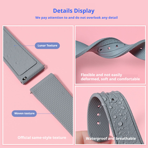 Bracelet de montre FKM en promotion pour <span class=keywords><strong>Omega</strong></span> <span class=keywords><strong>Swatch</strong></span> <span class=keywords><strong>Moonswatch</strong></span>, bracelet de remplacement 20 mm, texture lunaire, fluoroélastomère - Product Image 2