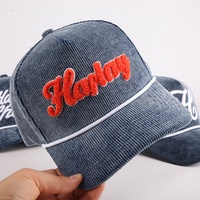 Gorra de Béisbol de Pana con Logotipo Bordado en Toalla de Rizo Personalizada, Nueva Gorra de Béisbol Bordada en Chenilla a la Moda