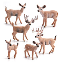 Ensemble de figurines de cerfs de Noël en simulation très vendu - Modèle de cerf de Noël, renne, cerf à queue blanche, jouet décoratif