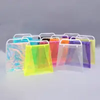 Filo di plastica tote sacchetto trasparente con la chiusura lampo riciclato ciglia regalo sacchetti cosmetici ologramma sacchetto del sacchetto di trucco borsa